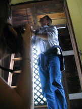 Carlo Ravalli ringing the bell at Historic St. Mary's Mission