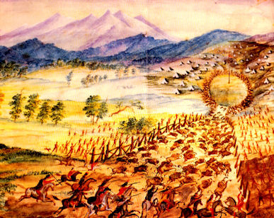 Buffalo hunt - painting by Fr. Nicholas Point, S.J.