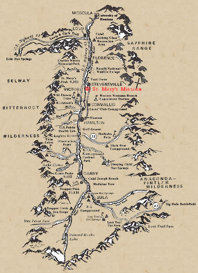 Map of Bitterroot Valley