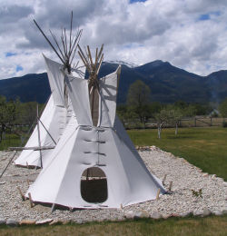 Tipis on the grounds at Historic St. Mary's Mission - Stevensville, MT