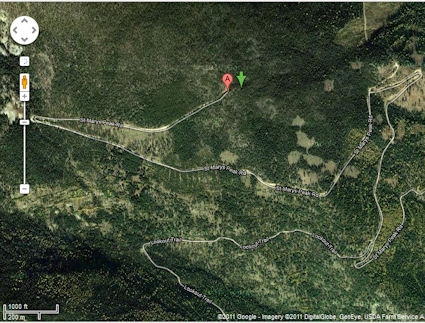 map location of St. Mary's Peak trailhead