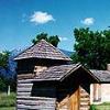 The dove cote is a replica of the one originally built by Fr. Ravalli. He raised chickens for their eggs in the lower part of the building and pigeons for meat in the upper section  The original weathervane he crafted from red and green coffee cans. 

