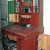 Fr. Ravalli made this desk for the Father Superior. using whatever wood was available. The three small drawers on the top left were made from cigar boxes.