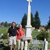 The Ravalli's at Fr. Ravalli's tomb in the cemetary at Historic St. Mary's Mission.
